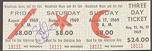 Woodstock Music and Art Fair [three day ticket signed by "Country Joe" McDonald of Country Joe an...