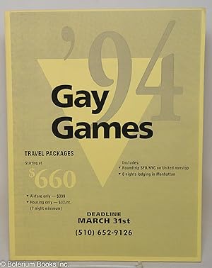 Gay Games '94 Travel packages [handbill]