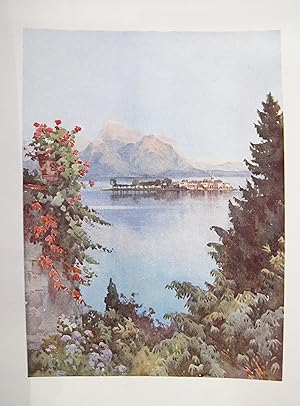 1905 Original Italian Print - Italian Travel Colour Plate - A Garden at Baveno, Lago Maggiore