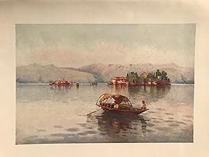 1905 Original Italian Print - Italian Travel Colour Plate - A Summer Evening, Lago Maggiore
