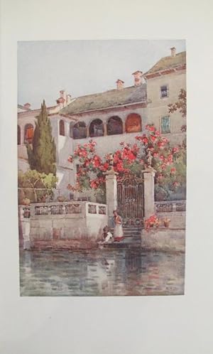 1905 Original Italian Print - Italian Travel Colour Plate - A Villa Garden, Lago D'Orta