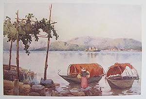 1905 Original Italian Print - Italian Travel Colour Plate - Evening, Lago D'Orta
