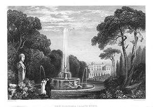 THE BORGHESE PALACE IN ROME,1830 Steel Engraving,Antique Italian Print