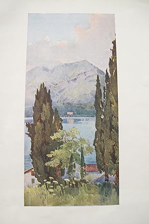 1905 Original Italian Print - Italian Travel Colour Plate - Monte Crocione, Lake Como
