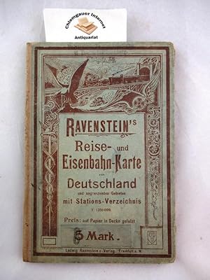 Reise- und Eisenbahn-Karte von Deutschland und angrenzenden Gebieten mit Stations-Verzeichnis. 1 ...