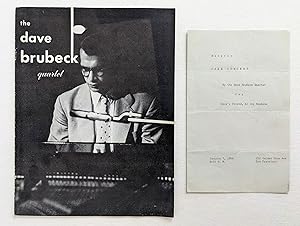 1958 DAVE BRUBECK QUARTET CONCERT PROGRAM **SIGNED** by BAND MEMBERS & MANAGER - Two Items