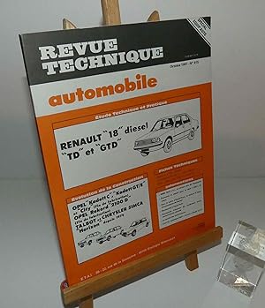 Renault 18 diesel TD et GTD. Étude technique et pratique. Revue technique automobile. Éditions te...