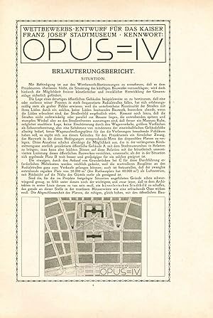 Wettbewerbs-Entwurf fur das Kaiser Franz Josef Stadtmuseum; Kennwort; Opus=IV