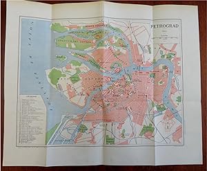 St. Petersburg Petrograd Russian Empire World War I 1915 detailed city plan