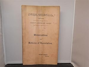 Cowans, Sheldon & Co Ltd - Memorandum and Articles of Association, 1893, Proof copy with ink corr...