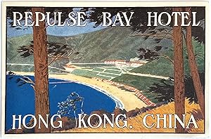 Original Vintage Luggage Label for The Repulse Bay Hotel, Hong Kong