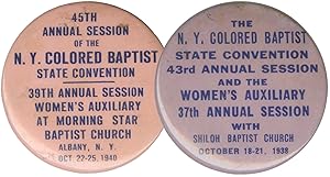 Two original New York Colored Baptist State Convention pins