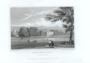 PRESTWOLD HALL IN LEICESTERSHIRE,1829 Steel Engraving - Antique Print