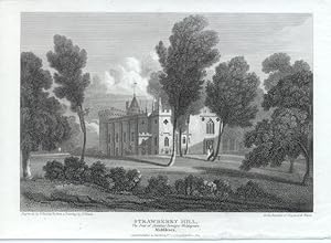 STRAWBERRY HILL HOUSE IN MIDDLESEX,The seat of Countess Dowager Waldegrave,1815 Copper Engraving ...