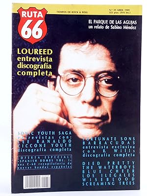 REVISTA RUTA 66 Nº 39. ABRIL 1989. LOU REED ENTREVISTA DISCOGRAFÍA COMPLETA. CON POSTER (Vvaa) 1989