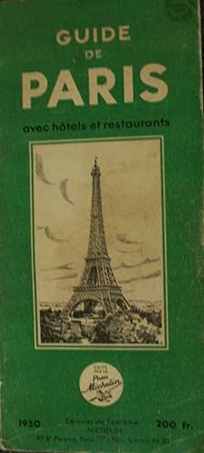 Guide de Paris avec hotels et restaurants 1950