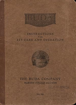 Buda Engine; Instructions for Its Care and Operation No 422