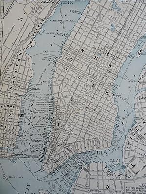 New York City Manhattan Brooklyn Hoboken 1889 Rand McNally city plan