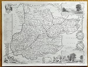 ESSEX, Thomas Moule, Original Antique County Map c1840