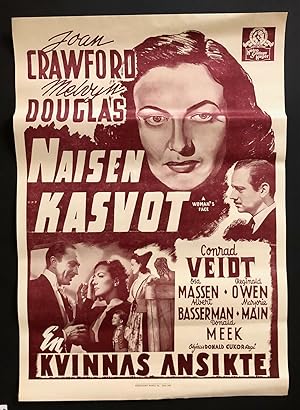 Joan Crawford & Conrad Veidt in A WOMAN'S FACE - Vintage Movie Poster, 1945