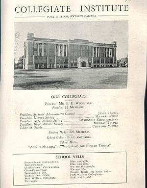 The Oracle : Collegiate Institute Fort Willam, Ontario, Canada, 1933 - Yearbook