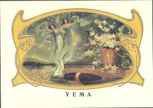 Ansichtskarte / Postkarte Yema, Cigar Labels, Reklame, Frauen erscheinen aus Zigarrenrauch
