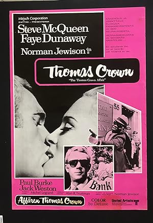 Steve McQueen in THE THOMAS CROWN AFFAIR - An Original First Screening Movie Poster