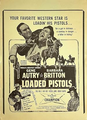 Gene Autry & Barbara Britton / Loaded Pistols [vintage movie poster]