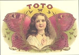Ansichtskarte / Postkarte Toto, Mädchen mit Schmetterlingsflügeln, Schmetterlinge, Cigar Labels, ...