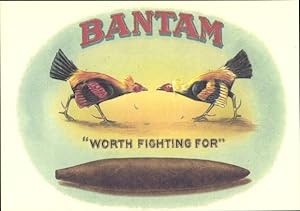 Ansichtskarte / Postkarte Bantam, worth fighting for, Cigar Labels, Reklame, Hahnenkampf