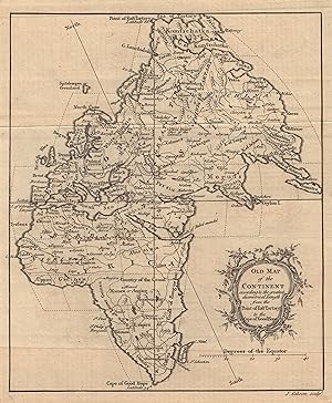 Old Map of the Continent according to the greatest diametrical Length from the Point of East Tart...