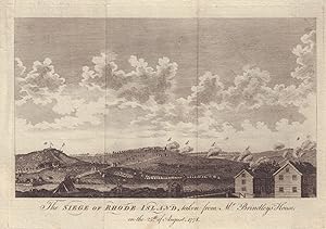 The Siege of Rhode Island, taken from Mr. Brindley's House on the 25th of August 1778