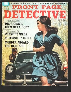 Front Page Detective 9/1964-Terrified woman chased by a 1950 ford on cover-Posed photos-pulp thri...