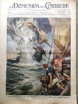La Domenica del Corriere 11 Ottobre 1914 WW1 Reims Marte Mine Termonde Gorgona