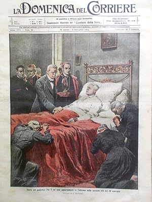 La Domenica del Corriere 30 Agosto 1914 WW1 Morte di Papa Pio X Francia Germania