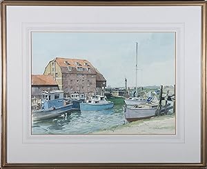1977 Watercolour - Small Town Harbour