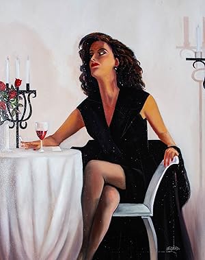Ian Middleton After Jack Vetrriano - Contemporary Oil, Table For One