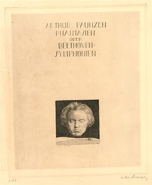 Arthur Paunzen (1890-1940) - 1918 Etching, Portrait of Beethoven