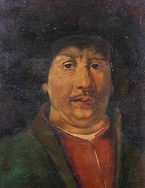 After Rembrandt - Early 20th Century Oil, Self Portrait