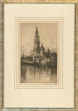 Louis Whirter (1873-1932) - Early 20th Century Etching, Antwerp Cathedral