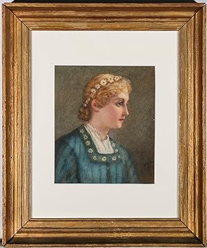 Sophie Hobson (fl.1880-1887) - 1882 Watercolour, Daisy Girl
