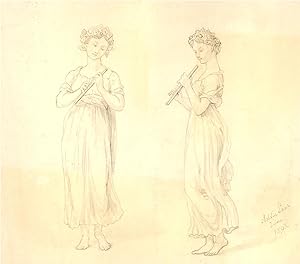 Addie Lane - Signed and dated 1898 Graphite Drawing, Classical Figure Study