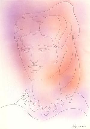 Brian Midlane - 20th Century Pen and Ink Drawing, Serene Woman