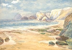S.W.A Moyle - Early 20th Century Watercolour, The Lion Rock, Cornwall