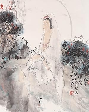 Hu Dongfang - Contemporary Watercolour, Seated Bride