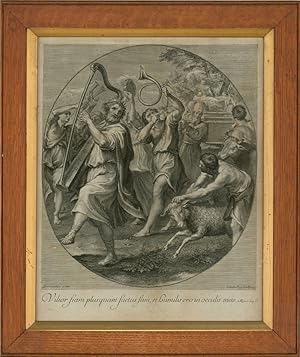 Jakob Frey after Domenichino - 18th Century Engraving, The Triumph of David