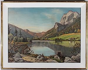 Anso Weise (1895-1986) - Framed Early 20th Century Oil, Lake Hintersee