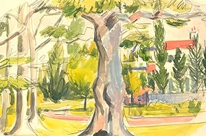 Peter Collins ARCA - 20th Century Watercolour, Trees In The Park