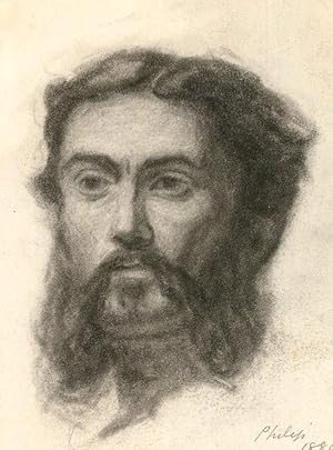 Philip - 1880 Charcoal Drawing, Moustached Victorian Man