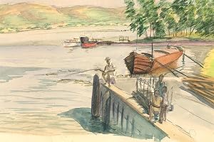 Kasumu - 1953 Watercolour, Lake Victoria